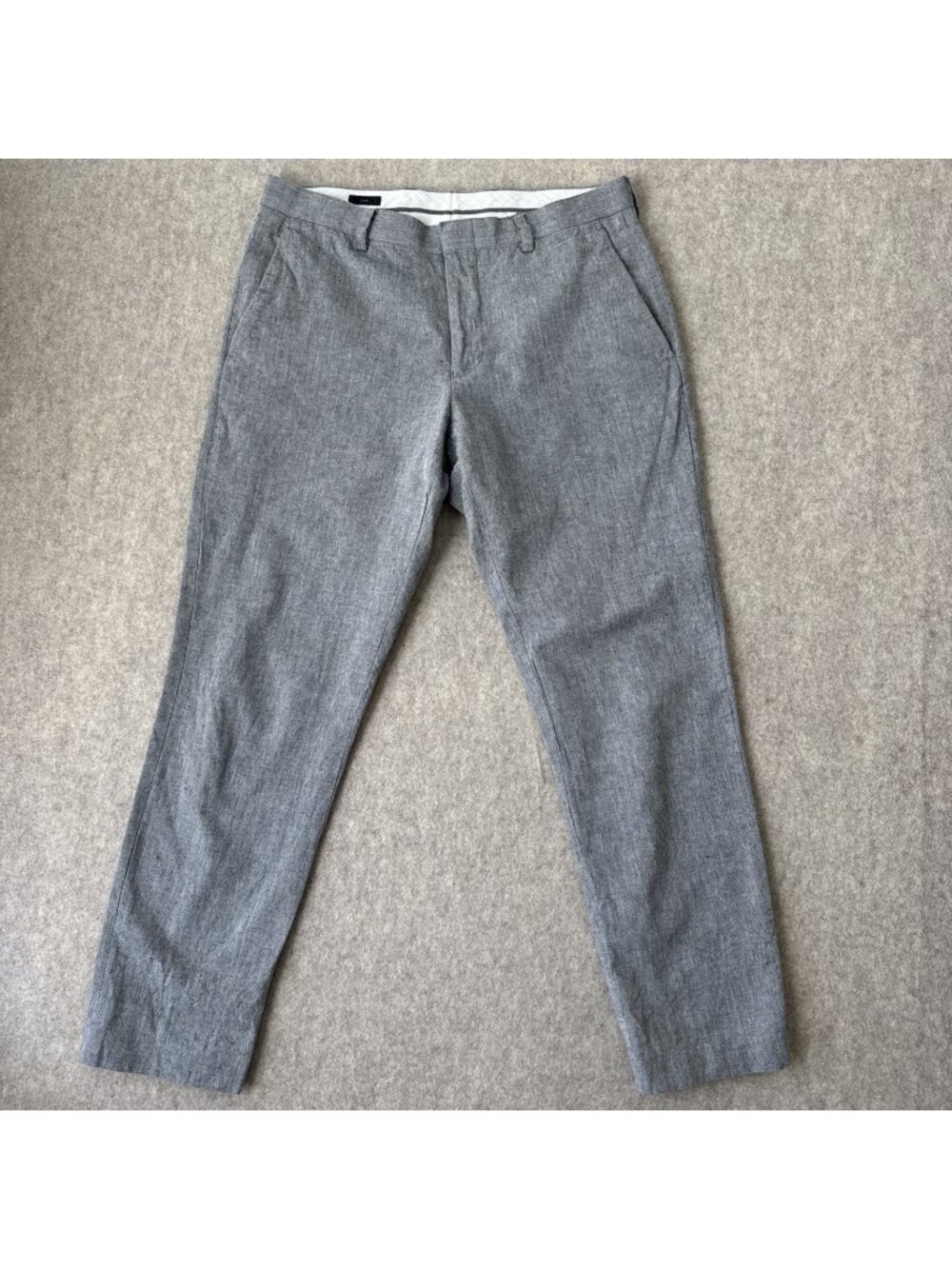 JCrew Ludlow Slim Suit Pant Mens Actual 30x29 Gray Somelos Portugal Cotton Linen